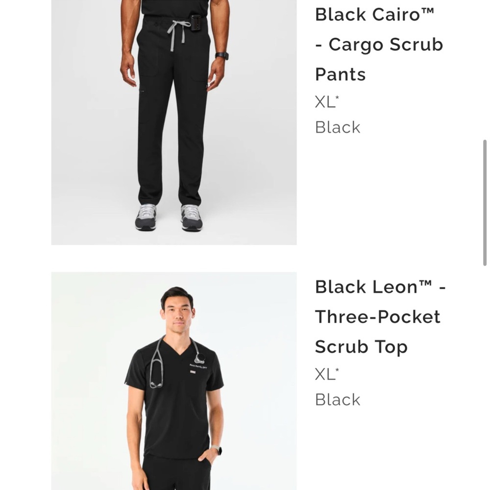 Figs Black Medical Scrub Tops - Set of 2
